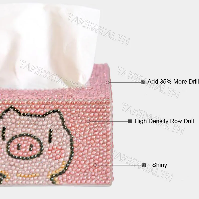 2021 New Special Shape Diamond Painting Tissue Box 5D Puzzle Storage Cartoon Animal Cross Stitch Gift | Дом и сад