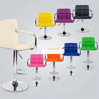 european style lifting swivel bar chair rotating height adjustable pu leather highlow bar counter chair with high backrest