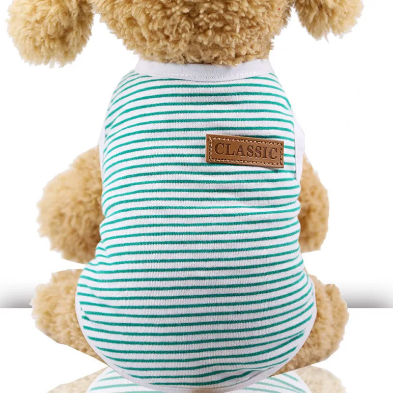 Весенне-летняя Классическая дышащая полосатая рубашка для собак милая жилетка
