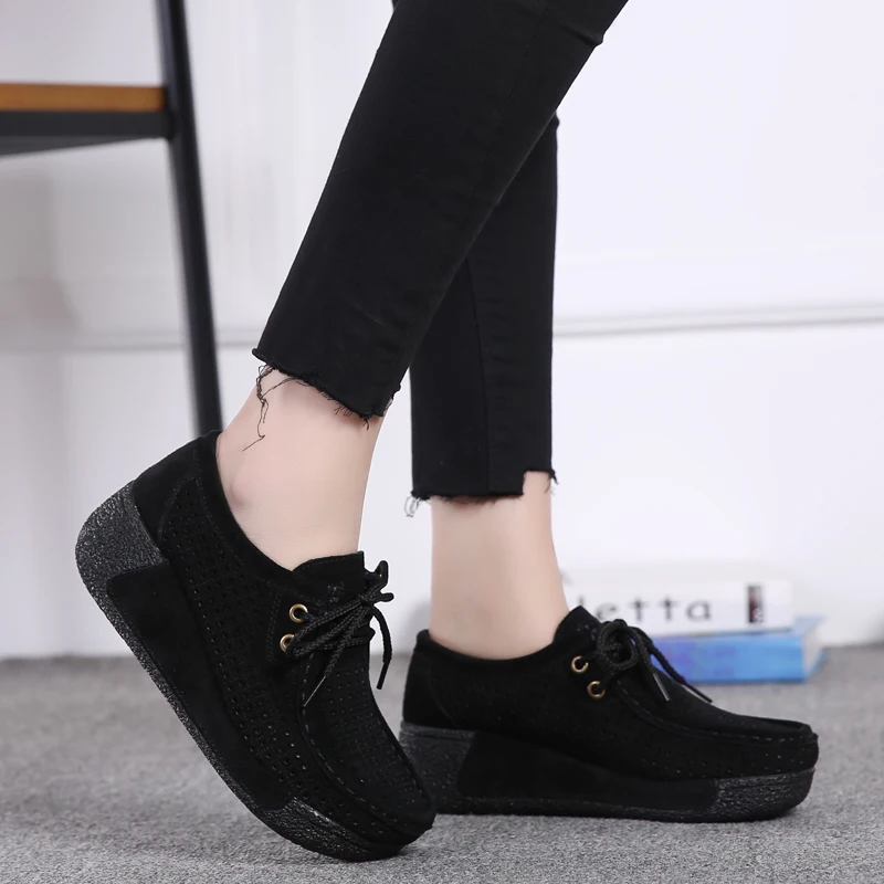 FNLEFN/2019 г. Летние замшевые туфли на плоской платформе женские повседневные лоферы