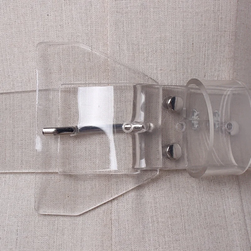 [EAM] 2019 Новинка весны прозрачный пластик однотонный pvc материал для женщин ремень