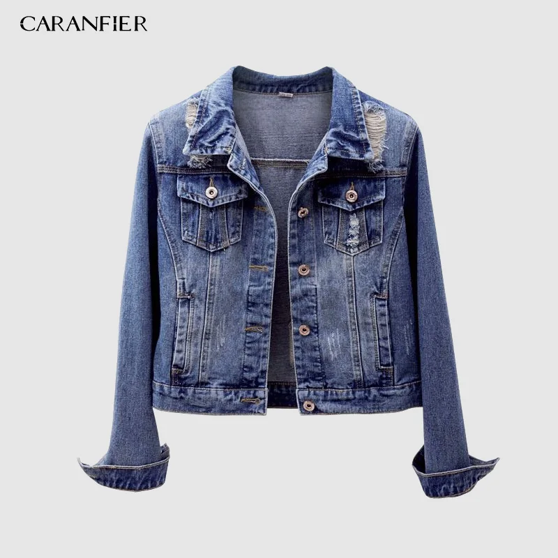 3002 Dark blue CARANFIER Европейский Плюс европейский размер короткая джинсовая куртка Осенняя Модная Джинсовая куртка с капюшоном со съемным капюшоном джинсовая куртка - Цвет: 3002 Dark blue