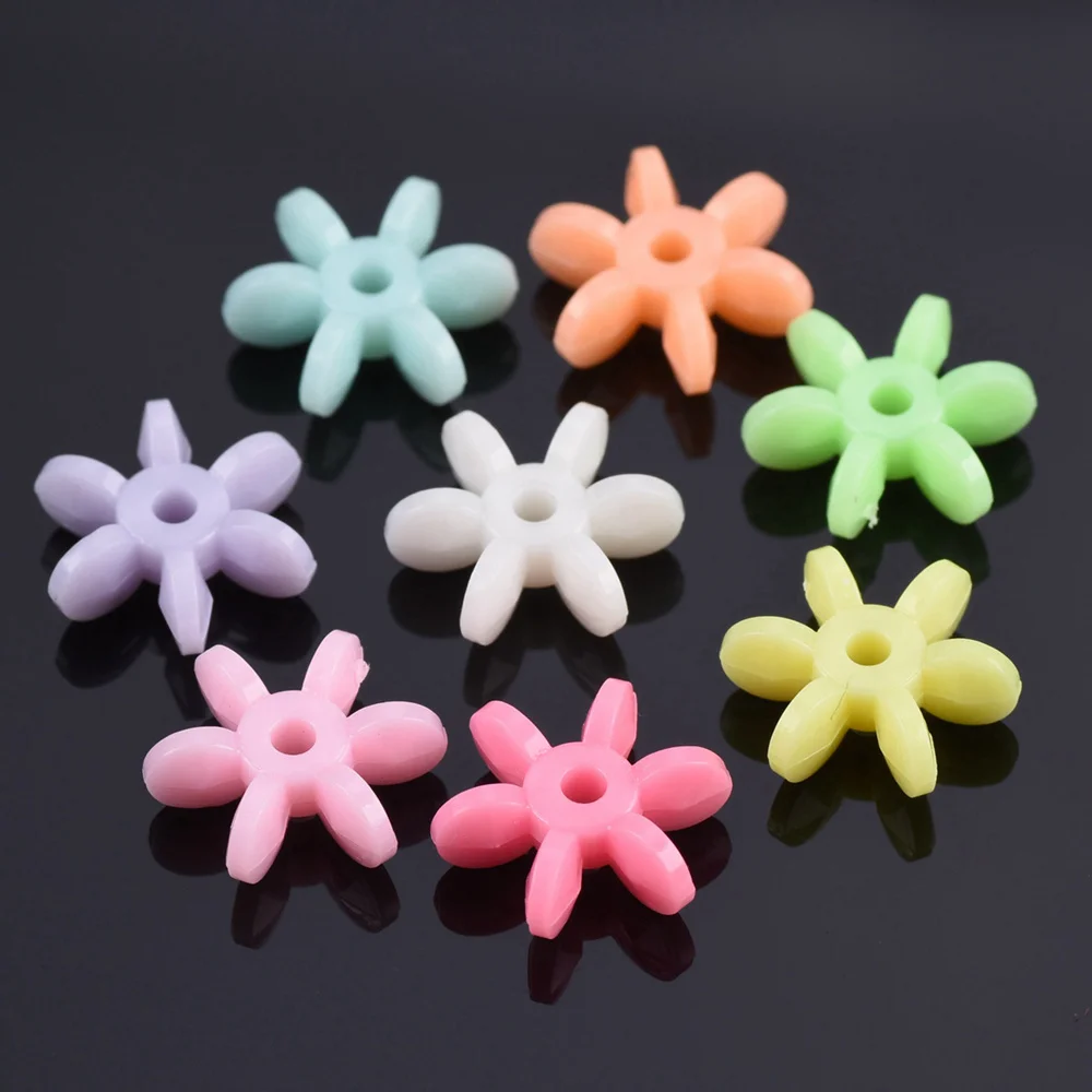 

12mm Flower Shape Opaque Acrylic Plastic Loose Spacer Beads Wholesale Lot for Jewelry Making DIY Findings