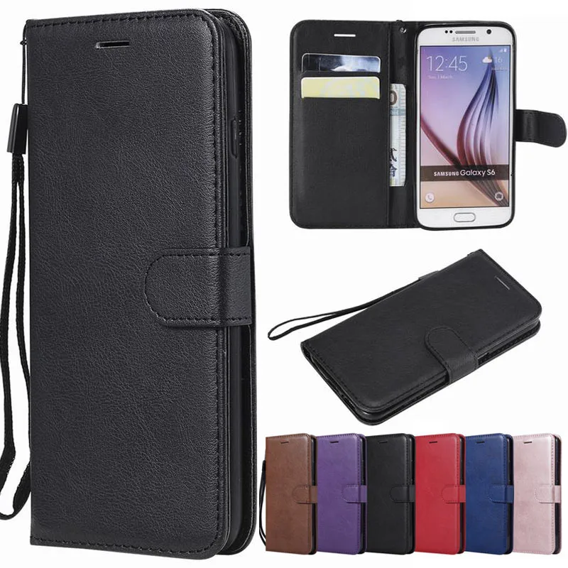 Кожаный чехол для Samsung S6 Edge с откидной крышкой отделением карт Plus телефона Galaxy S 6