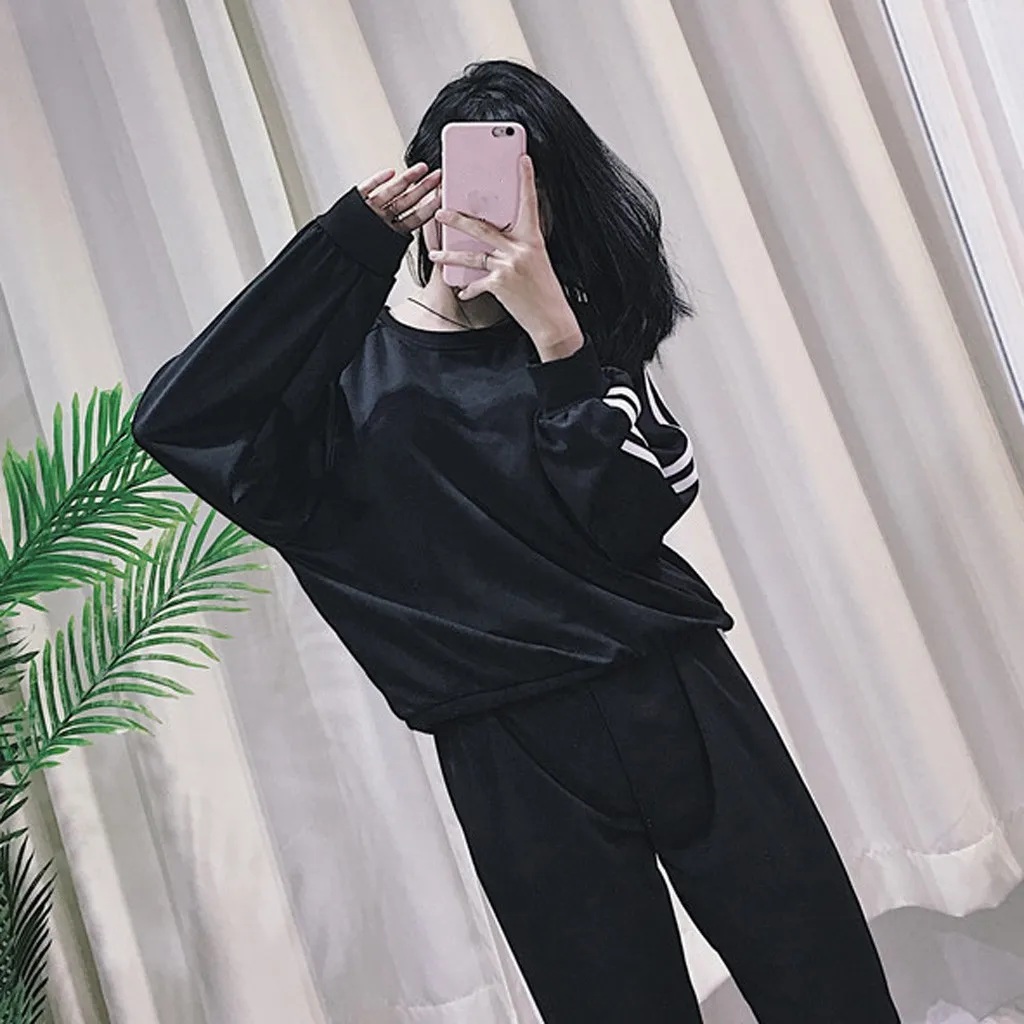 Женский спортивный костюм Осенний комплект с длинным рукавом длинные штаны s в