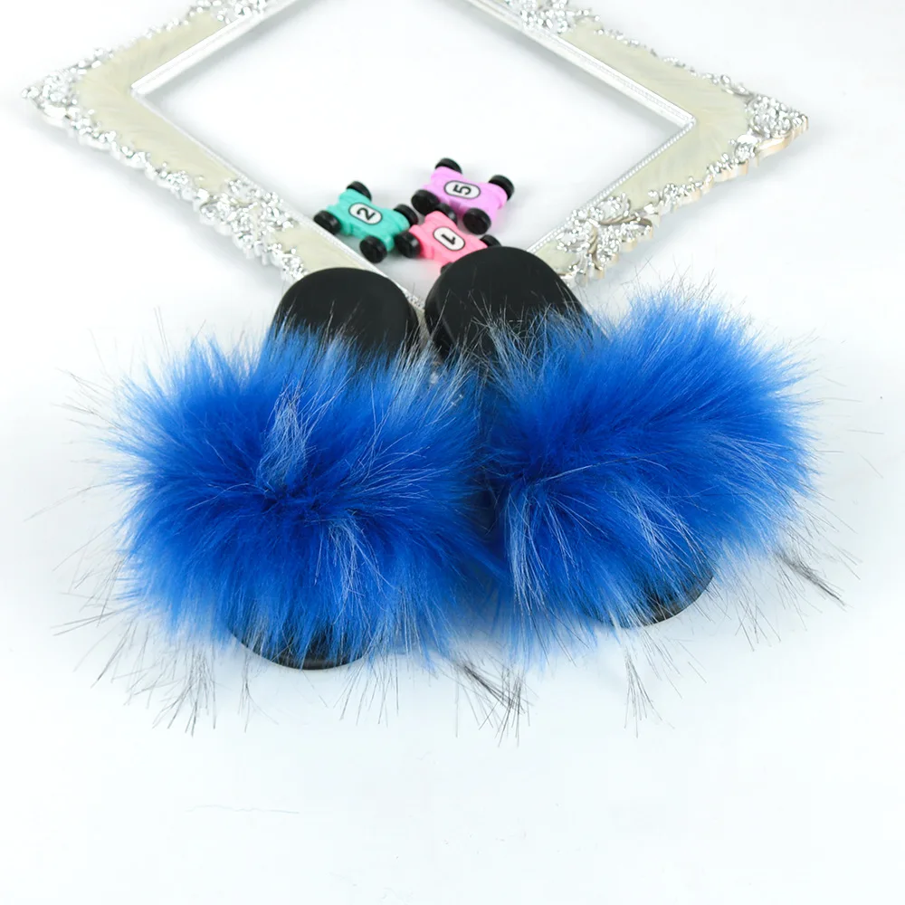 

2021 Toddler Girls Cute Faux Fur Fluffy Slippers Shoes Slip On Open Toe Home Slides
