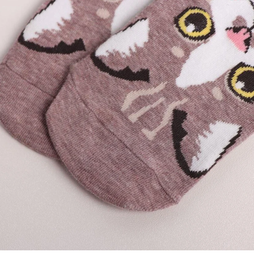 MYORED 5pairs women socks cute funny cat style fashion autumn winter funny socks short ankle sock for girls woman casual dress