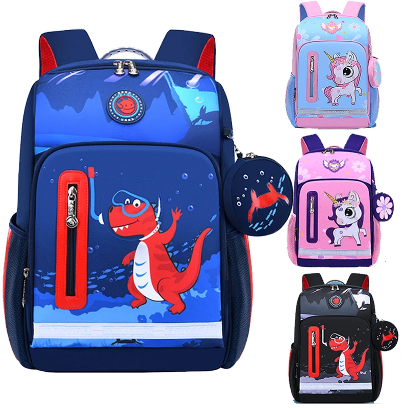 

Рюкзак с мультипликационным динозавром для маленьких мальчиков и девочек, милый детский школьный ранец с единорогом, модный детский подаро...