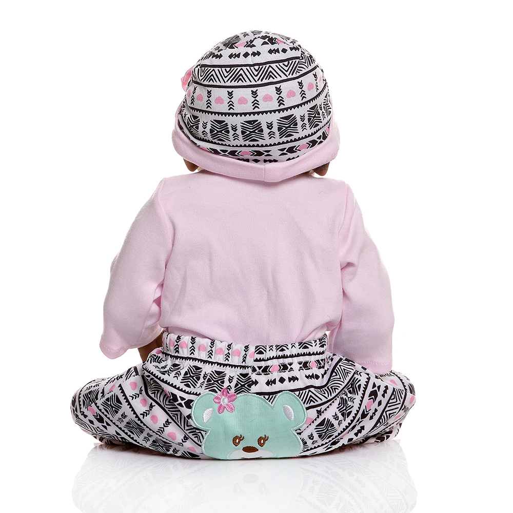 

56CM African American reborn baby girl doll in black full body soft silicone bebe doll reborn Bath toy Anatomically Correct