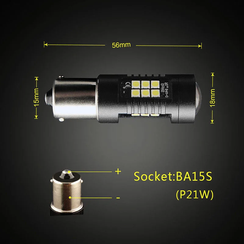 IP65/ 6000K 1156 BA15S P21W 21SMD светодиодный автомобильный указатель поворота светильник