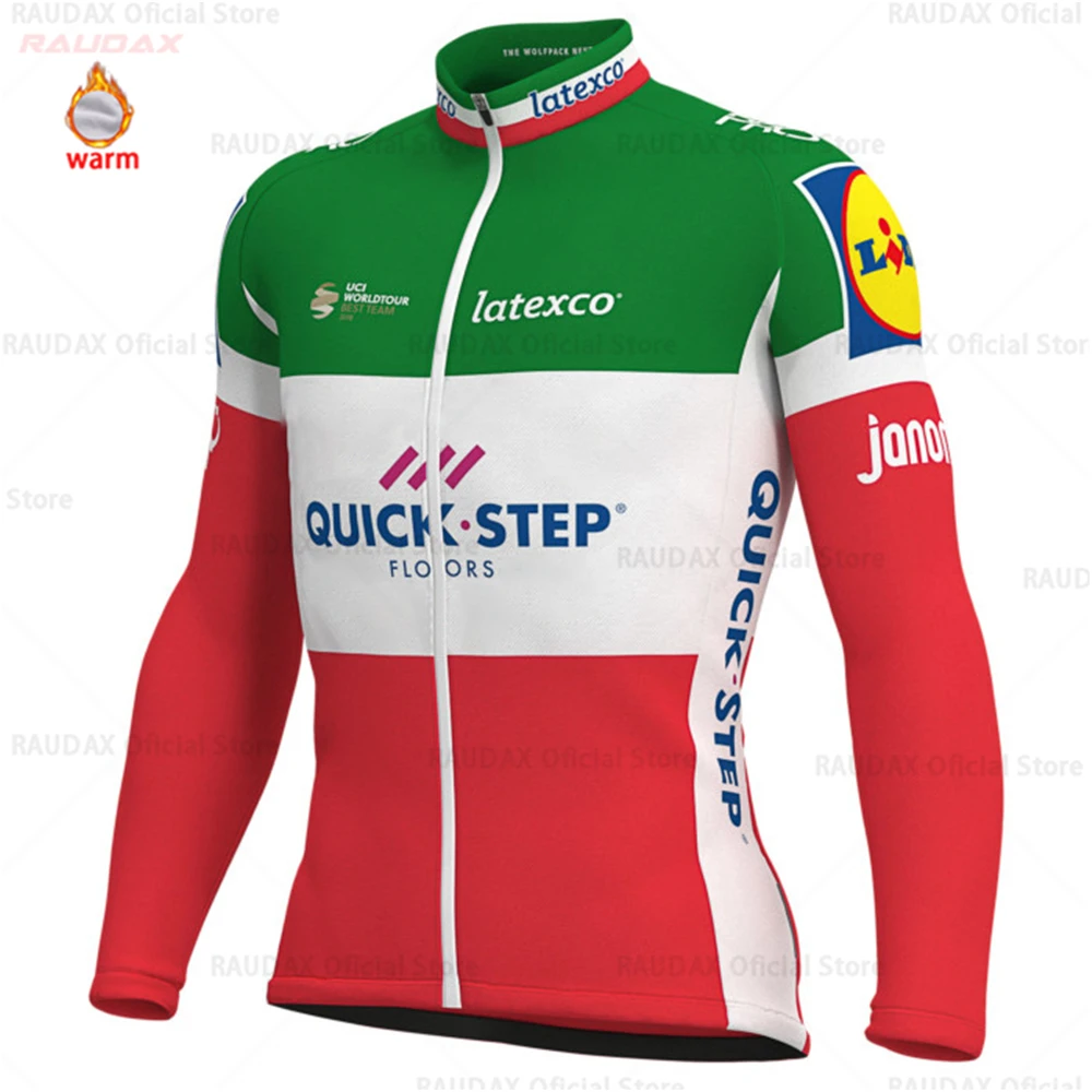 QUICK STEP Pro Team велосипедная Джерси, Зимняя Теплая Флисовая велосипедная одежда, набор велосипедных комбинезонов и штанов, MTB Ropa Ciclismo Maillot одежда