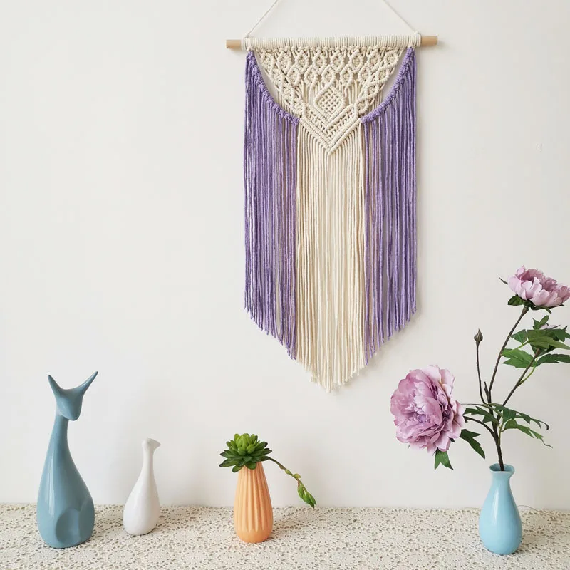 

Macrame Wall Hanging Tapestry Bohemian Style Art Cotton Handwoven Boho Tapestry Crafts Bedroom Apartment Wall Decoration