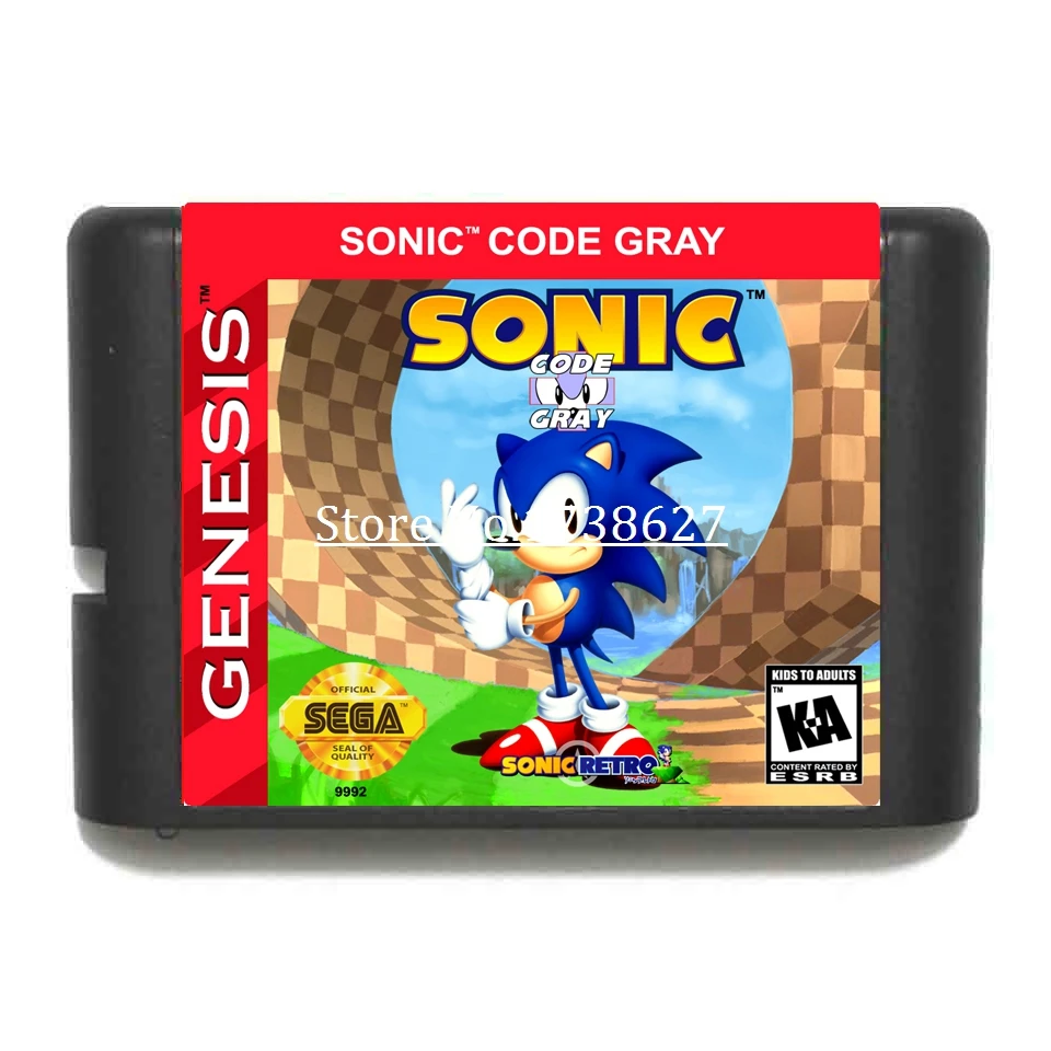 Игровой картридж 16Bit для консолей Sega MegaDrive и Genesis серый звуковой код | Электроника