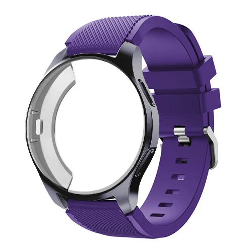 purple 4 Ремешок+ чехол для samsung gear S3 Frontier ремешок для Galaxy watch 46 мм 42 м 22 мм ремешок для часов Универсальный защитный ремешок аксессуары для часов 20 - Цвет ремешка: purple 4