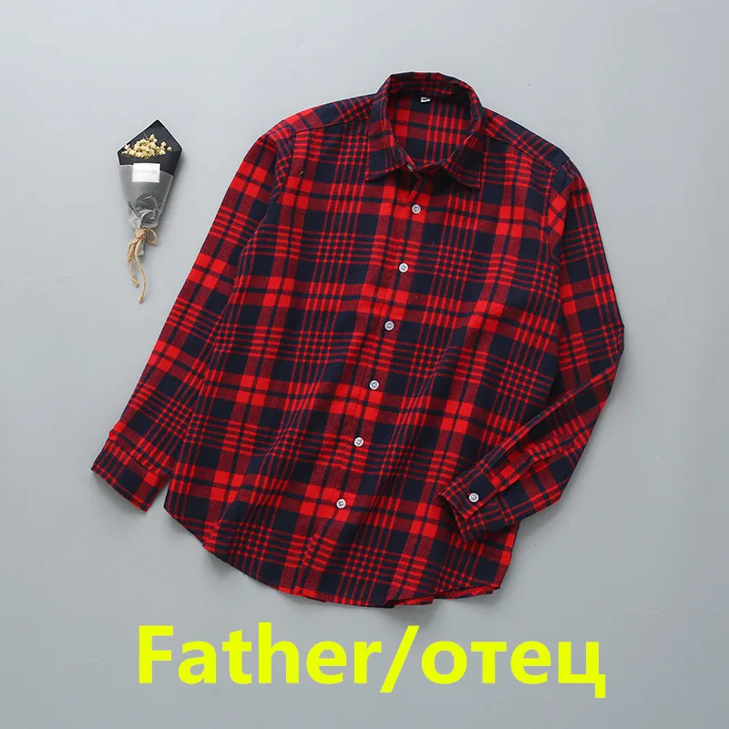 Женская рубашка в шотландскую клетку подходит для семьи|Сочетающаяся одежда