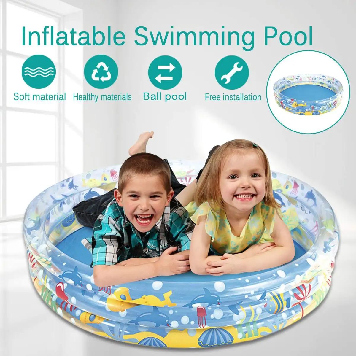 

Home Inflatable Baby Swimming Pool Portable Balls Play Pool Portable Folding Ball Washable Anti-Skid Ocean Kids Safety Barrier