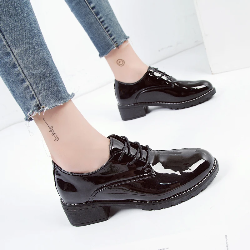 2019 г. модные весенне осенние оксфорды на плоской подошве женская обувь новая из