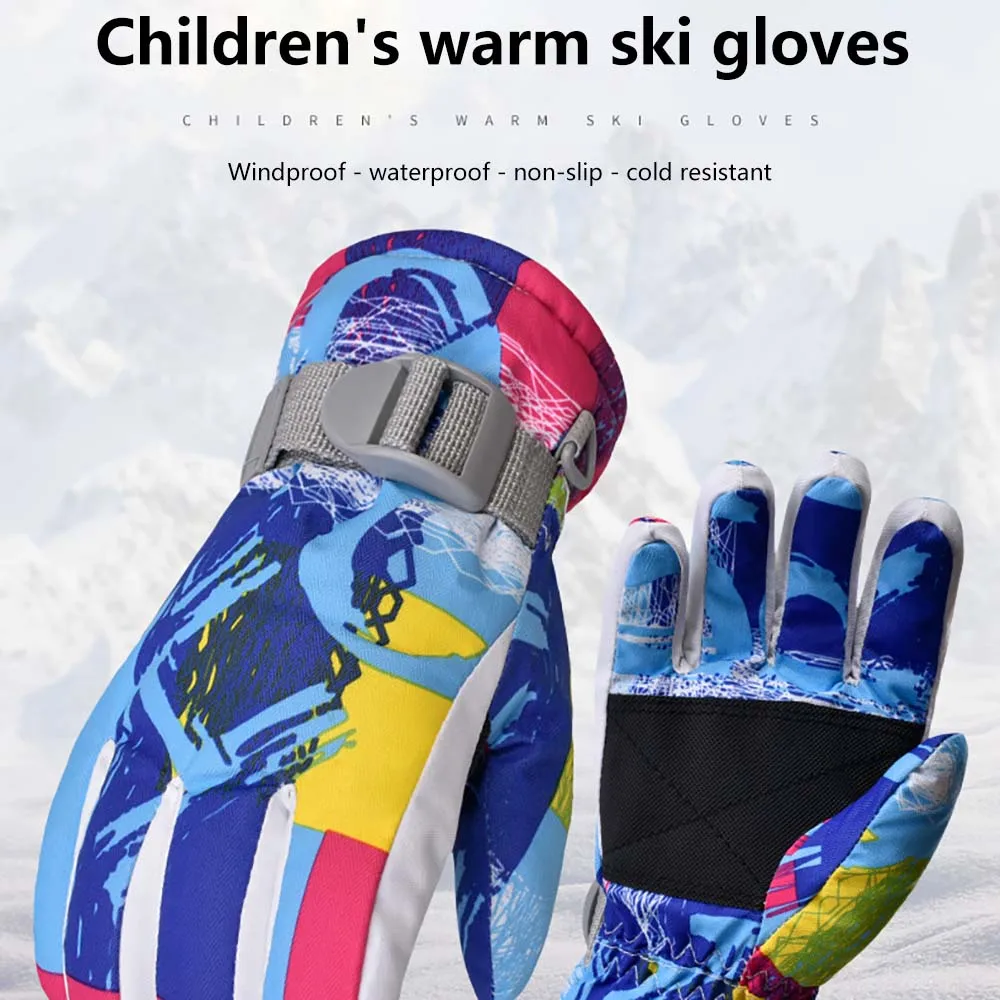 

Детские варежки для мальчиков и девочек, зимние теплые водонепроницаемые ветрозащитные плотные лыжные перчатки с героями мультфильмов для...