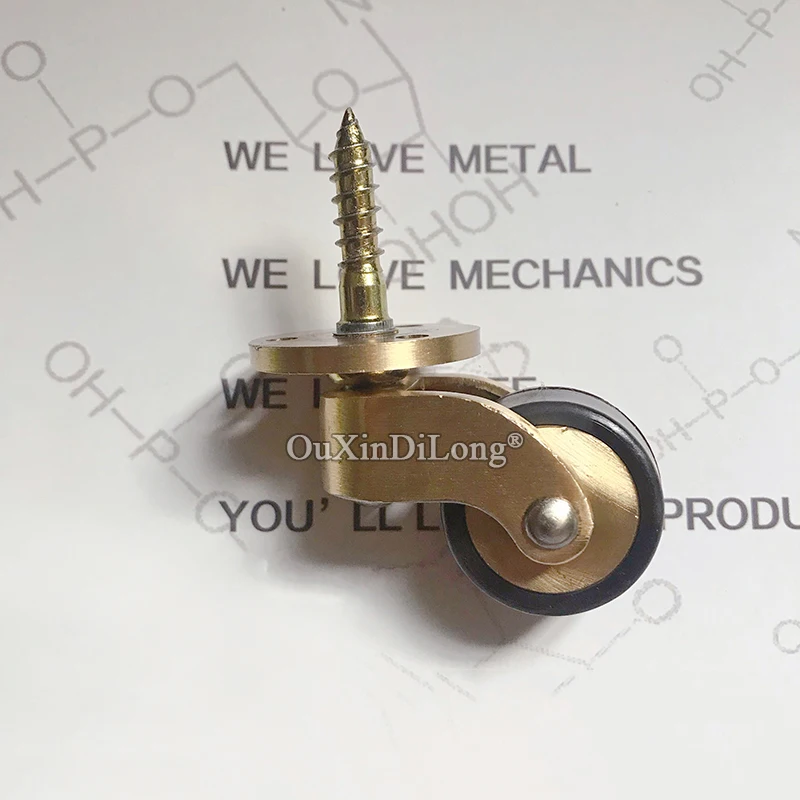 

High Quality 4PCS Brass+Rubber Universal Furniture Casters Table Chair Sofa Bar Piano Mute Wheels Rollers Runners