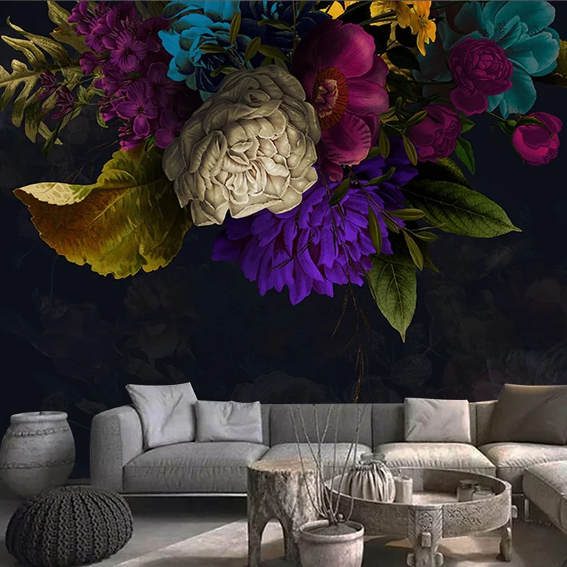 

3D обои на заказ в стиле ретро с цветами, художественная фотография, настенная Фреска для гостиной, телевизора, дивана, спальни, домашний декор, фон для фрески