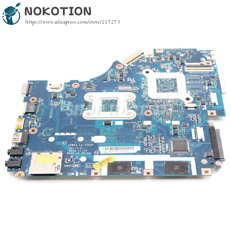 Материнская плата NOKOTION для ноутбука Acer 5253 5250 системная MBNCV02002 PEWE6 DDR3 с встроенным