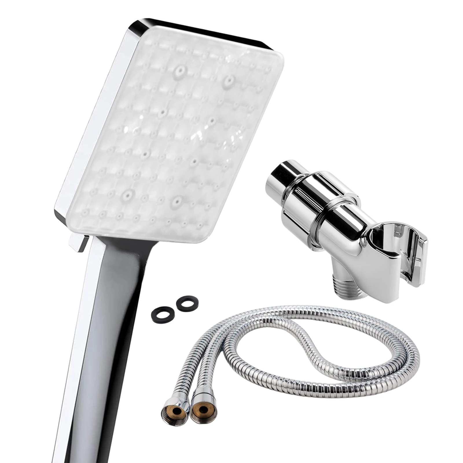 

High Pressure Handheld Shower Head with Powerful Shower Spray Against Low Pressure Water Supply w/ 59'' Hose, Bracket