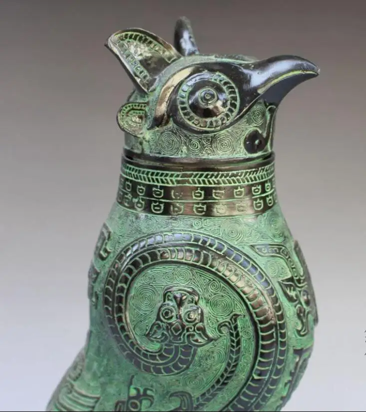 Бесплатная доставка античная старинная китайская Бронзовая посуда чайник для