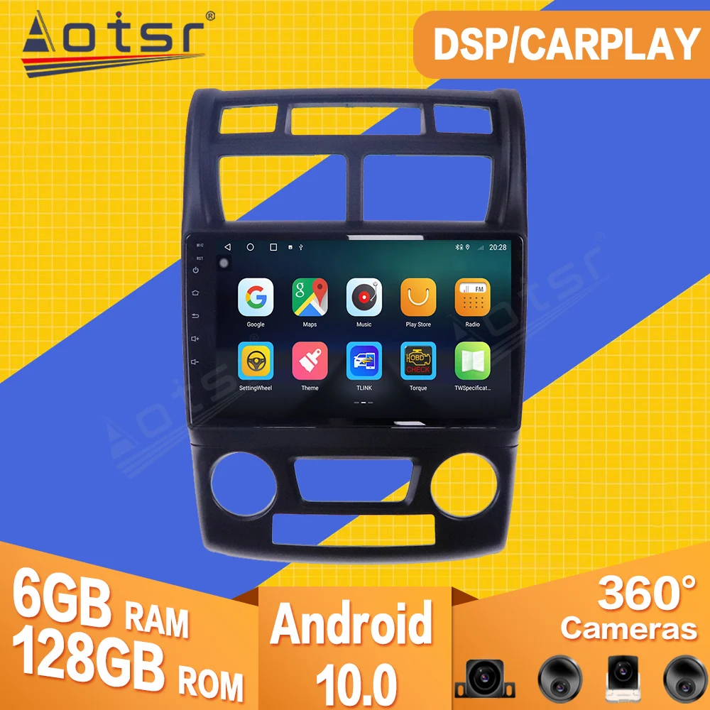 

128G For Kia Sportage 2007 2008 2009 Android Car Tape Radio Recorder Multimedia Player Stereo GPS Navi Video Head Unit No 2 din