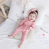 infant baby boy girl clothing spring and autumn agaric edge dot baby pajamas long sleeve topspantsbutterfly hair band set