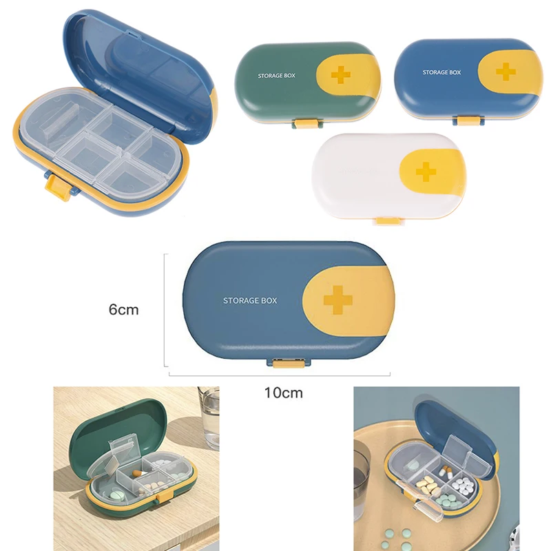 Portable Pill Box Distributed Small Mini Large Capacity Storage Travel Sealed Moisture-proof Medicine Dividable Tablet | Красота и