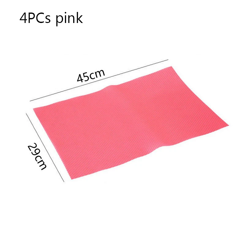 4pcs pink 1 шт./4 шт. Нескользящая Водонепроницаемая подставка для холодильника противообрастающая влажная салфетка под приборы коврики для холодильника - Цвет: 4pcs pink