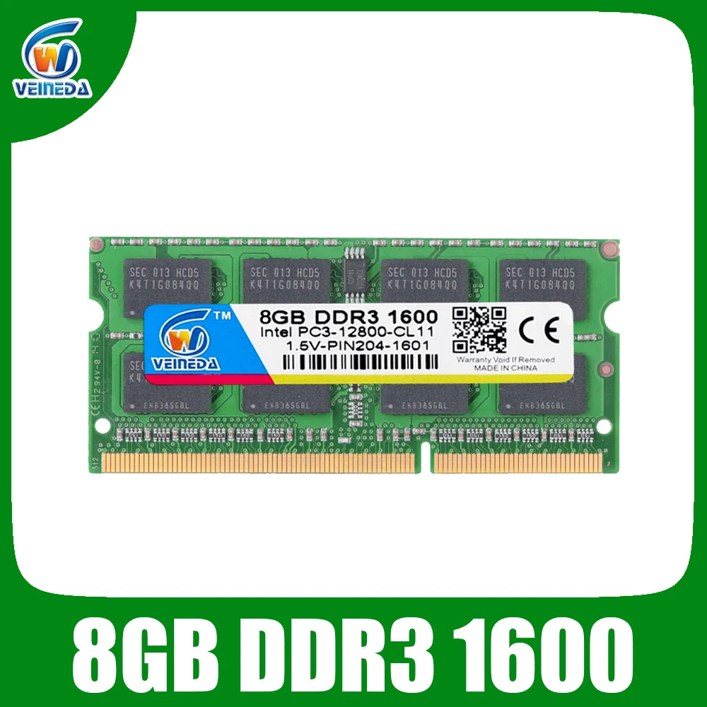 Ноутбук VEINEDA ddr 3 8 ГБ 4 Гб ddr3 1600 МГц для Intel AMD Ram Sodimm 204pin|ddr3 notebook|8gb notebookddr3 |