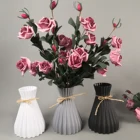 Пластиковая ваза, Садовая, ротанговая, гидропонная, простой орнамент, Европейский Декор для гостиной, домашний декор, имитация керамической вазы