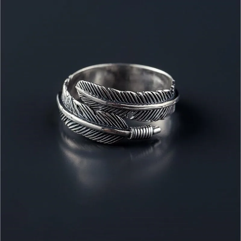 

New Simple Leaf Personality Ring Carved Fashion Ladies Ring Men Retro Hip Hop Trendy Ring Gothic Jewelry Party Lover Gift