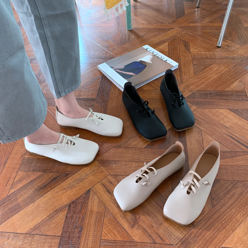 Новинка сезон весна осень обувь на плоской подошве с квадратным носком zapatos de mujer
