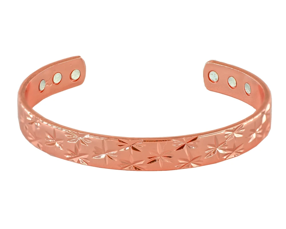 Магнитные медные браслеты для здоровья благородных женщин и мужчин открытые из