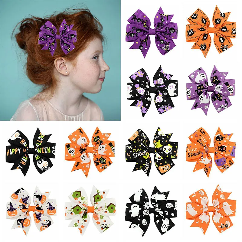 

Ribbed Tape Bowknot Hair Clips Funny Halloween Costume Party Hairpin Chic Halloween Gifts Women Girls Hair Accessories