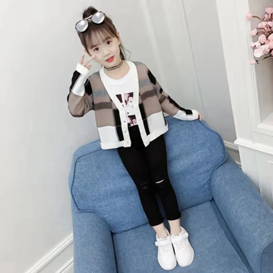 Купи Baby Girls Sweaters Plaid Cardigan Kids Girl Sweaters Toddler Girl Clothes Winter Autumn Warm Knitting Sweater Age For 3-12 Yrs за 988 рублей в магазине AliExpress