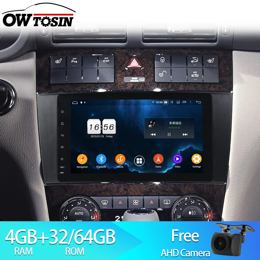 Owtosin 2 Din Android 9,0 автомобильный радиоприемник для Mercedes Benz C-Class W203 C180 C200 C220 C230 C240 C250 C270 C280 автомобильный gps навигация
