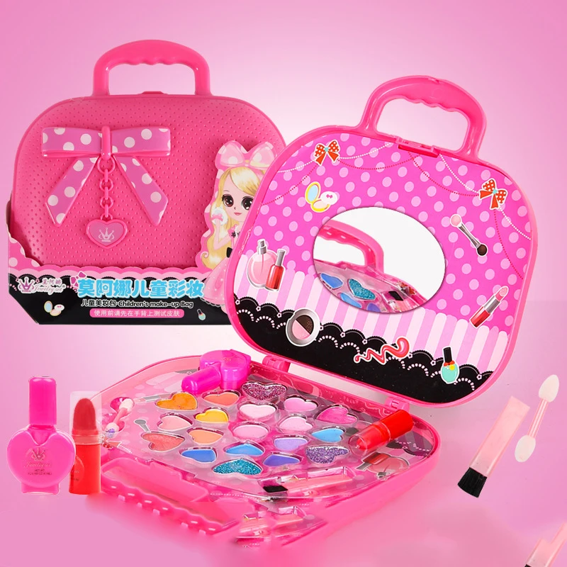 Модный набор для макияжа девочек игрушки губная помада палитра безопасный