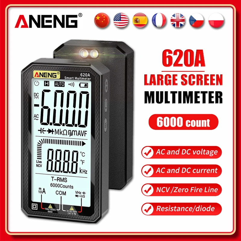 ANENG 620A цифровые фототехники 6000 отсчетов True RMS автоматический Электрический
