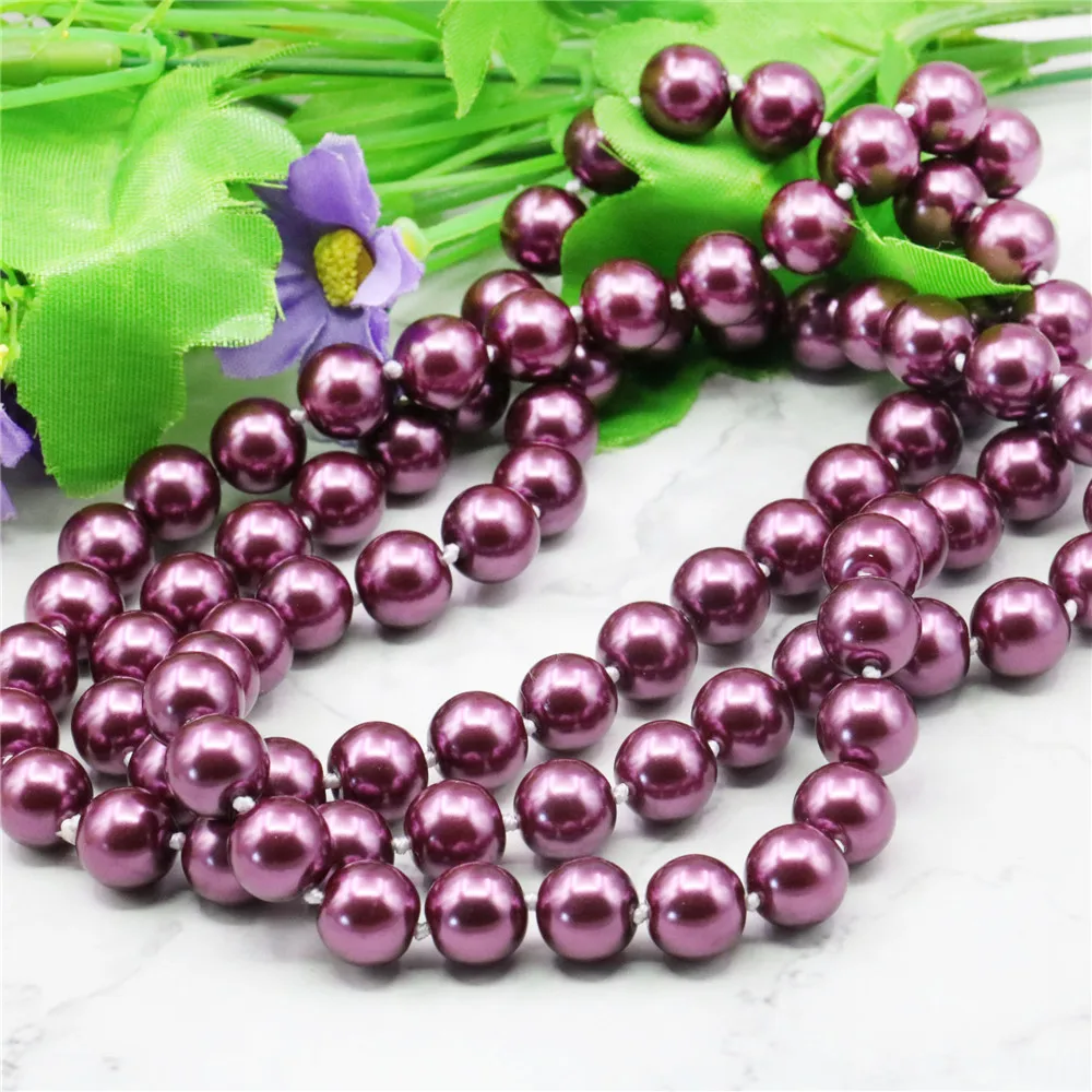 Аксессуары для поделок ювелирные изделия бусины 10 мм фуксия жемчужное ожерелье