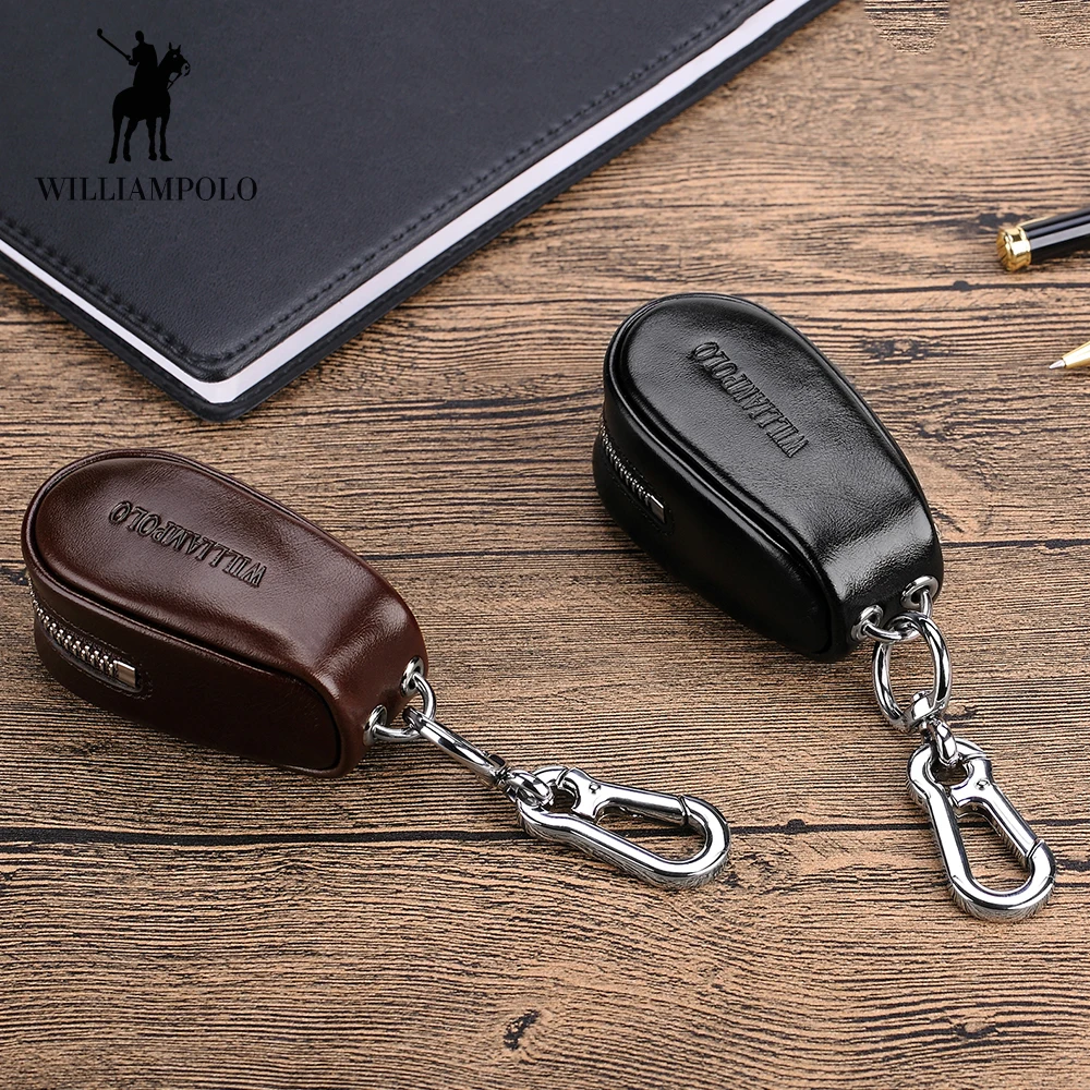 Сумка для ключей WILIIIAMPOLO унисекс кожаная на молнии кошелек zero