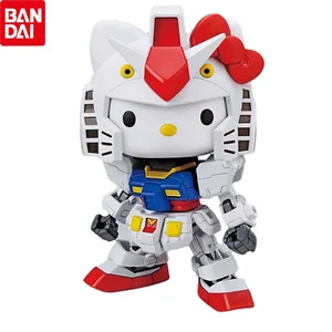 40th Anime Genuine BANDAI GUNDAM SD EX RX-78 Assembly Hello Kitty PVC
Action Figure Assembled Toys Kawaii Kids Gift