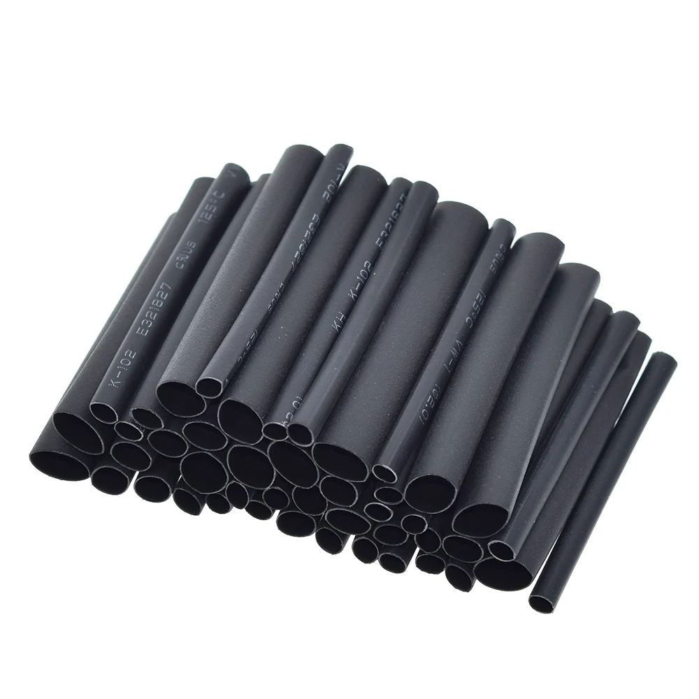 

TZT 127pcs/set Assorted Heat Shrink Tube Black Wire Wrap Electrical Insulation Cable Sleeving 2-13mm