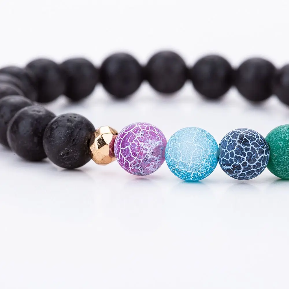 8 мм лава 7 чакр выветриваемая мала для медитации браслет из натурального камня
