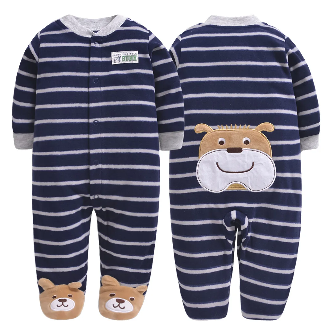 Navy blue stripe dog Детская одежда на весну и зиму; Комбинезон для маленьких мальчиков; зимняя одежда для маленьких девочек; комбинезон с длинными рукавами для маленьких девочек - Цвет: Navy blue stripe dog