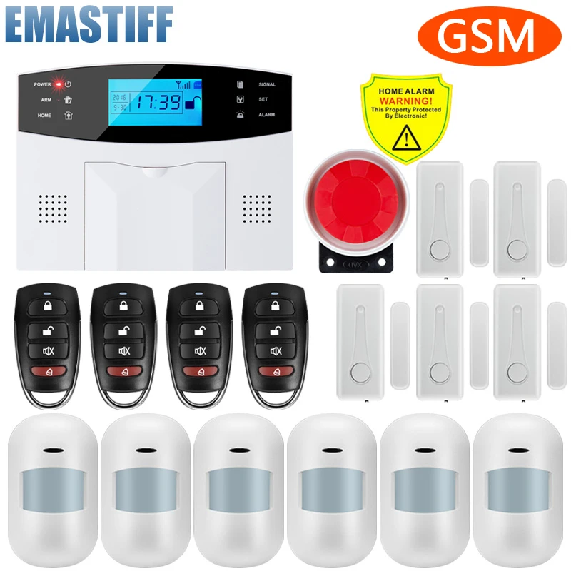 IOS Android APP Wired Wireless Home Security GSM Alarm System Intercom Remote Control Autodial Siren Sensor Kit