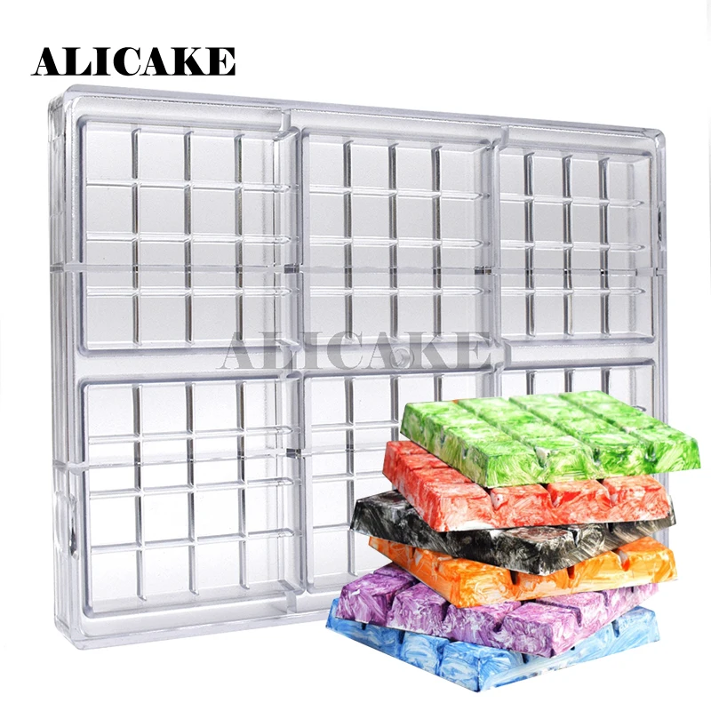 

Polycarbonate Chocolate Mold 6 Cavity Large Mold Chocolate Bar Weight 100g Food Grade Durable Mould Bar Tray Baking Tools