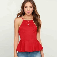 2019 new hanging neck vests tank camis for women fashion brand small slings explosion personality sexy lady tops red black blusa